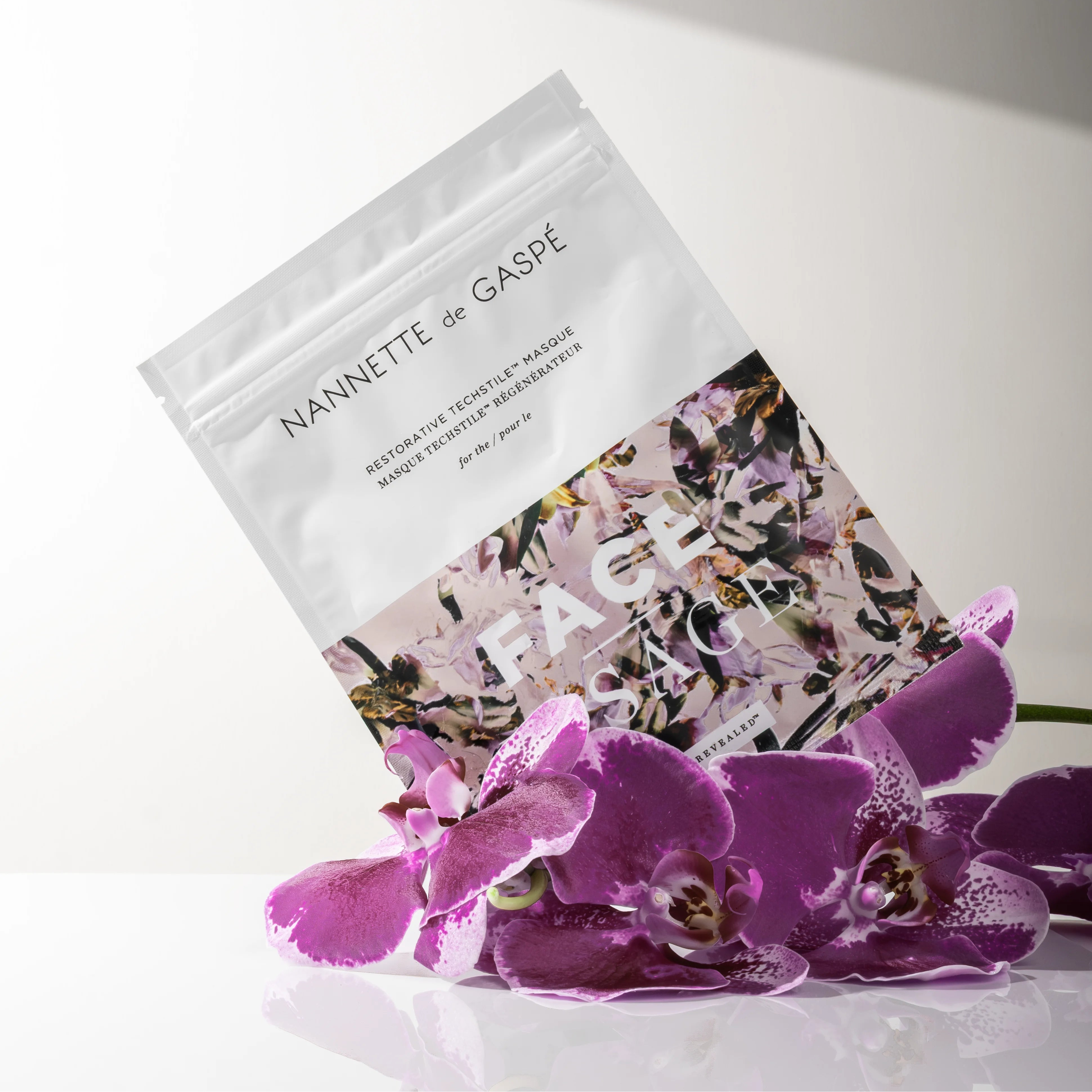 face mask sachet in flowers